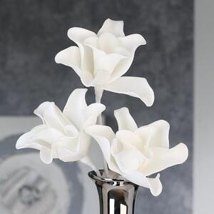 Gilde Dekorační pěnová růže Rumba se 3 květy, bílá