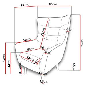 Designové křeslo ušák LEVI - žluté