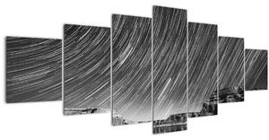 Černobíly obraz hvězdné oblohy (210x100 cm)