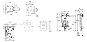 Grohe - Set předstěnové instalace, klozetu a sedátka Ideal Standard Tesi, tlačítka Skate Cosmopolitan, chrom