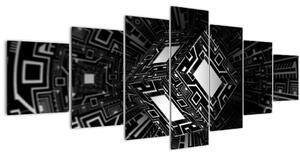 Obraz abstraktní krychle (210x100 cm)