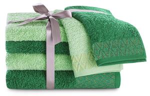 DecoKing Ručník Andrea zeleno mátově zelená, set 30x50 50x90 70x140 cm