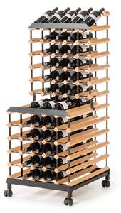 RAXI - český výrobek Pojízdný stojan na víno RAXI s kapacitou 90 lahví