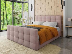 Americká manželská postel 140x200 TORNIO - růžová + topper ZDARMA