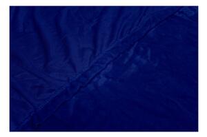 Tmavě modré mikroplyšové prostěradlo My House, 180 x 200 cm