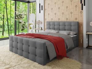 Americká čalouněná manželská postel 180x200 RANON 1 - šedá + topper ZDARMA