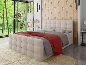 Americká čalouněná manželská postel 140x200 RANON 1 - béžová + topper ZDARMA