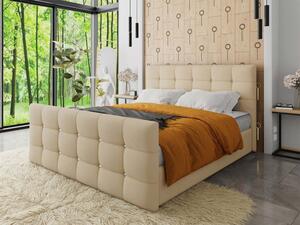 Americká manželská postel 140x200 TORNIO - béžová ekokůže + topper ZDARMA