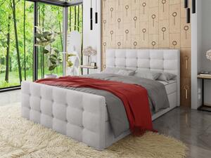 Americká čalouněná manželská postel 180x200 RANON 1 - světlá šedá + topper ZDARMA