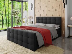 Americká čalouněná manželská postel 160x200 RANON 1 - černá + topper ZDARMA