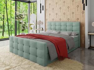 Americká čalouněná manželská postel 160x200 RANON 1 - tyrkysová + topper ZDARMA