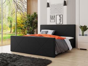 Americká postel s úložným prostorem 140x200 RANON 4 - černá + topper ZDARMA