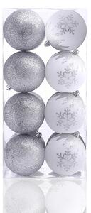 DecoKing Sada vánočních ozdob Meli - stříbrno - bílá - 16 kusů