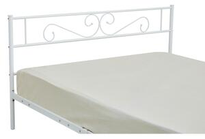 Manželská kovová postel 160x200 KARBY 1 - bílá