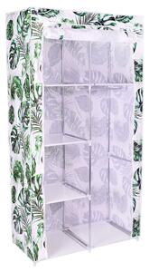 ViaDomo Via Domo - Látková šatní skříň Brenta Monstera - bílá/zelená - 90x170x45 cm