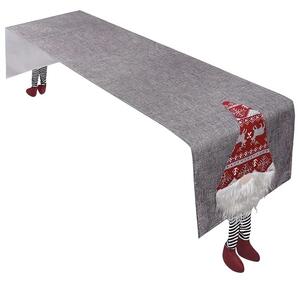 Ruhhy 22501 Vánoční Běhoun na stůl s filcovými nožičkami 180 x 33 cm šedá