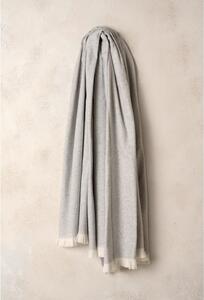Světle šedý pléd s podílem bavlny Euromant Linen, 140 x 180 cm