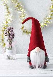 Vánoční skřítek s vousy 40 cm - červený