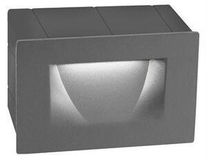 NV 726401 Venkovní zapuštěné svítidlo do zdi KRYPTON tmavě šedý hliník LED 3W 3000K 220-240V 15st. IP54 - NOVA LUCE