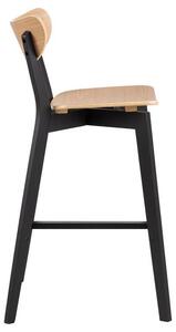 Židle barová Roxby černá/přírodní