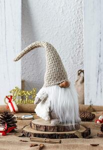 Tutumi, vánoční trpaslík s čepicí Emil 40cm, krémová, CHR-00698