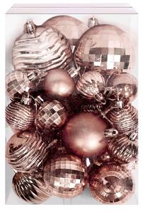 TUTUMI - Sada vánočních ozdob - pudrově růžová - 36 kusů