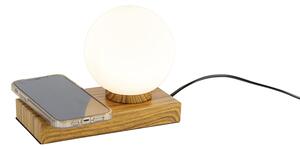 Stolní lampa natural s dotykovou a indukční nabíječkou - Janneke