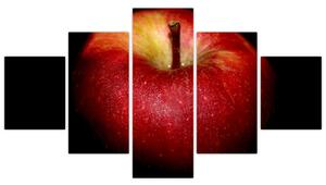 Obraz jablka na černém pozadí (125x70 cm)