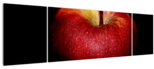 Obraz jablka na černém pozadí (170x50 cm)