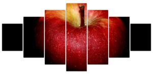 Obraz jablka na černém pozadí (210x100 cm)
