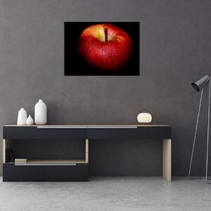 Obraz jablka na černém pozadí (70x50 cm)