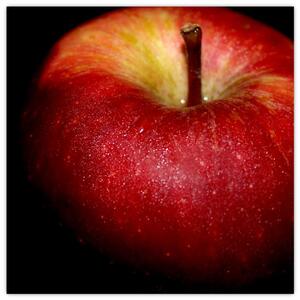 Obraz jablka na černém pozadí (30x30 cm)