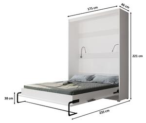 Praktická výklopná postel HAZEL 160 - bílá / dub artisan