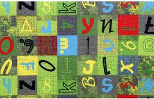 Metrážový koberec Alphabet 212 Zelená, Šedá - 4 m B-Line