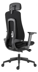 Kancelářská ergonomická židle FARRELL — látka, černá, nosnost 130 kg