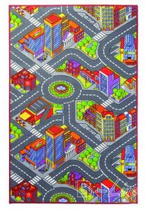 Kusový koberec Big City Žlutá, Červená, Modrá, Zelená, Šedá, Černá, Vícebarevná - 100x165 cm B-Line