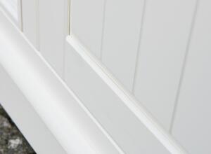 KATMANDU Vitrína levá Belluno Elegante bílá, medový dub, masiv, 190x60x45 cm