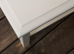KATMANDU Malý konferenční stolek Belluno Elegante, bílá, masiv, 48x70x70 cm