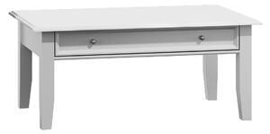 KATMANDU Konferenční stolek Belluno Elegante, bílá, masiv, 48x122x71 cm