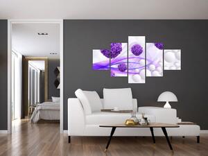 Obraz - Koule, kuličky, květy, ... (125x70 cm)