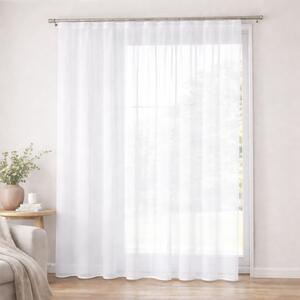 Hladký bílý voál s olůvkem - 300 cm obšití okrajů a tunýlek 6 cm 300