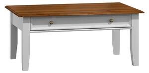 KATMANDU Konferenční stolek Belluno Elegante, bílá, ořech, masiv, 48x122x71 cm