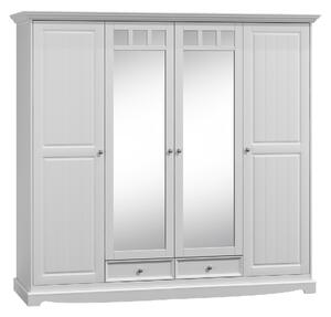 KATMANDU Dřevěná skřín 4D Belluno Elegante bílá, masiv, 190x203x65 cm