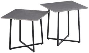 SADA KONFERENČNÍCH STOLKŮ, černá, světle šedá, kov, kámen, 45/45/45/45/41/46 cm Carryhome - Konferenční stolky, Online Only