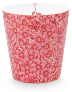 Pip Studio Royal Flower hrnek bez ucha 230ml, růžový (hrnek bez ucha z tenkostěnného porcelánu)