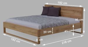 Dubová masivní postel Monaco 180x200 cm