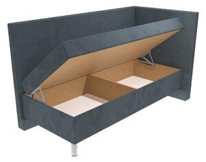 Čalouněná postel Mariola s hladkým čelem a úložným prostorem - Šedá, 200 x 90 cm, Bez navýšení, Molitanová 12 cm
