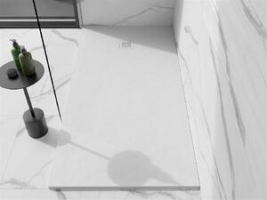 Mexen Stone+, obdélníková vanička z minerálního kompozitu 180 x 100 cm, bílá, bílá krytka, 44101018-W