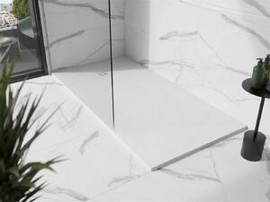 Mexen Stone+, obdélníková vanička z minerálního kompozitu 180 x 100 cm, bílá, bílá krytka, 44101018-W