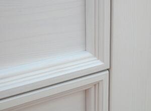 KATMANDU Vitrína úzká sklo, Marone, bílá-dub, 214x79x42 cm
